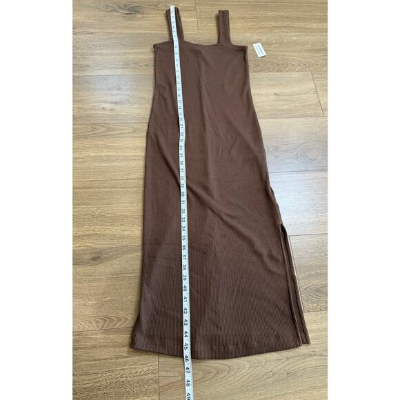 NWT Old Navy Sleeveless Fitted Square Neck Knit Midi Dress Espresso Brown Small - Picture 11 of 11